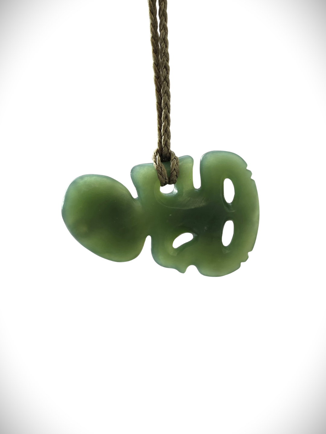 Moko Pounamu Hei Tiki Genuine NZ Inanga Greenstone - Rawene