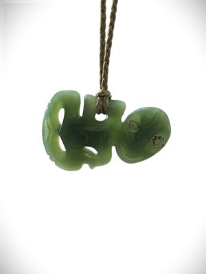 Moko Pounamu Hei Tiki Genuine NZ Inanga Greenstone - Rawene Moko Pounamu Hei Tiki Genuine NZ Inanga Greenstone - Rawene