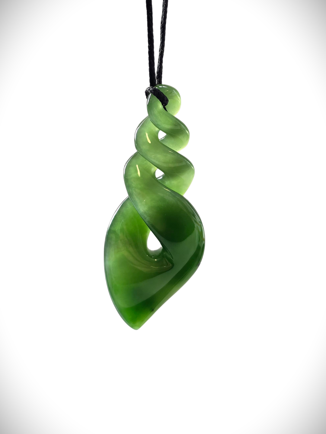 Moko Pounamu Triple Pikorua (Twist) Genuine NZ Kahurangi Greenstone - Taieri
