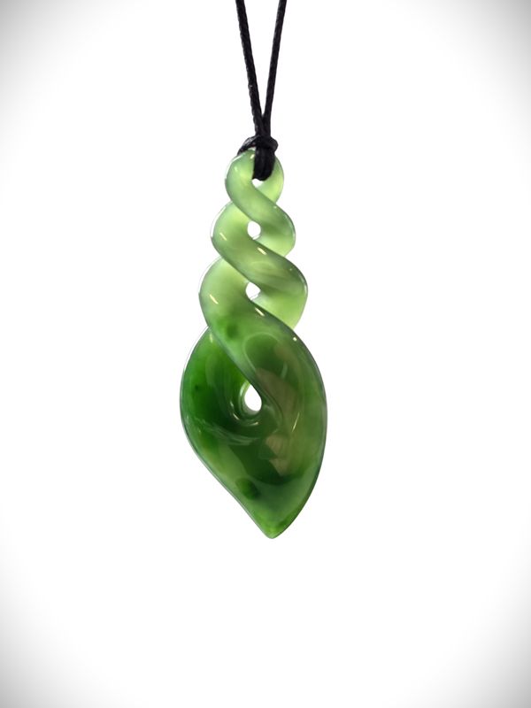 Moko Pounamu Triple Pikorua (Twist) Genuine NZ Kahurangi Greenstone - Taieri Moko Pounamu Triple Pikorua (Twist) Genuine NZ Kahurangi Greenstone - Taieri