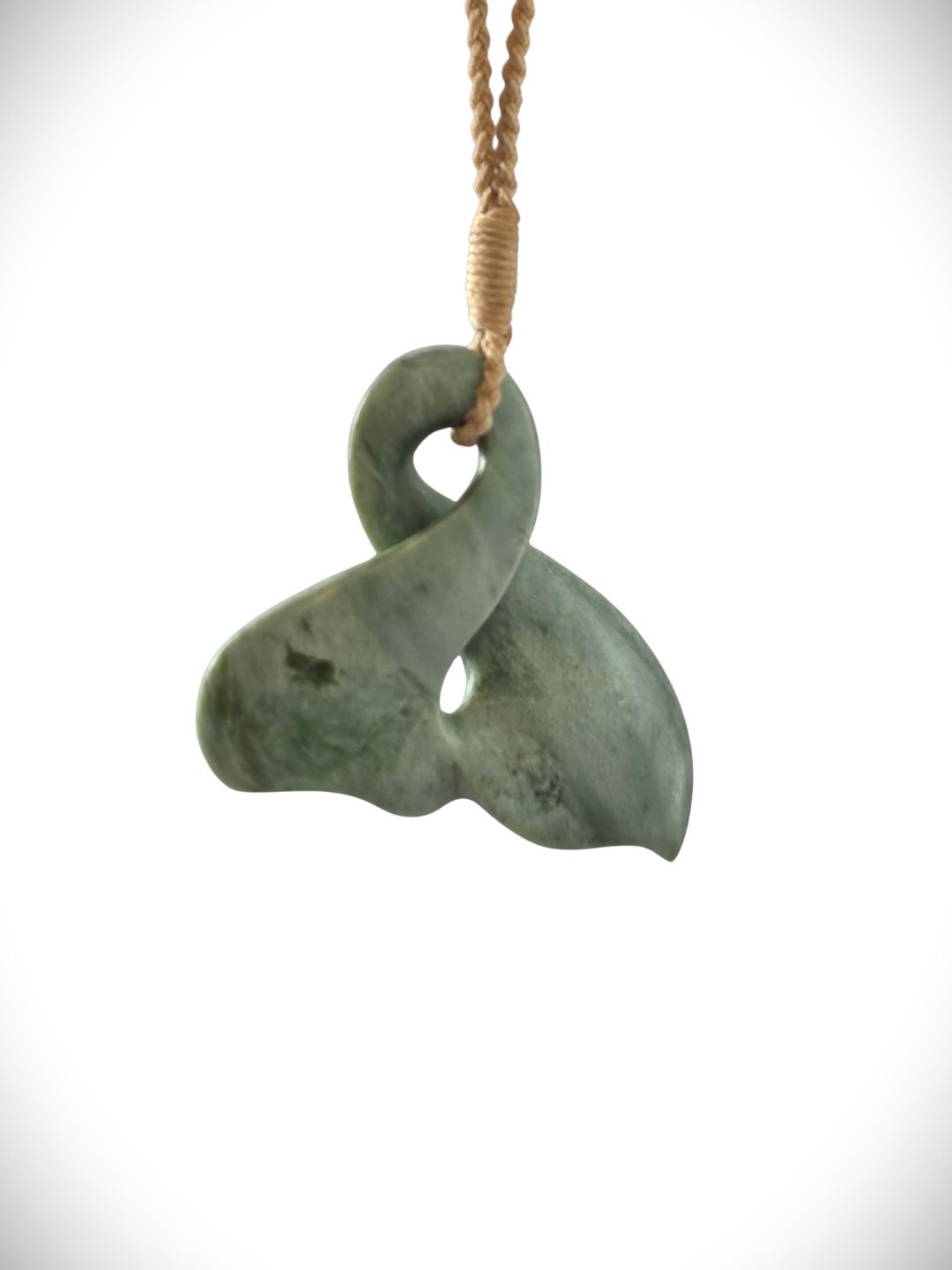 Moko Pounamu Whale Tail NZ Genuine Inanga Greenstone - Waihola
