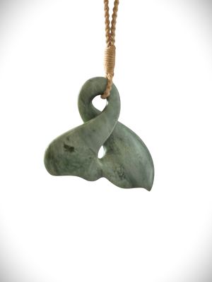Moko Pounamu Whale Tail NZ Genuine Inanga Greenstone - Waihola Moko Pounamu Whale Tail NZ Genuine Inanga Greenstone - Waihola