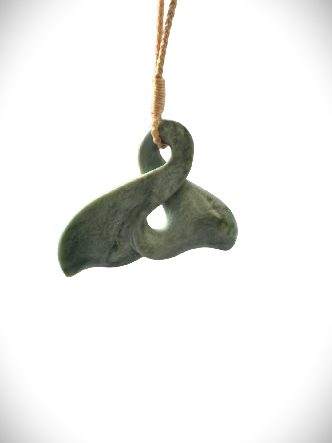 Moko Pounamu Whale Tail NZ Genuine Inanga Greenstone - Waihola