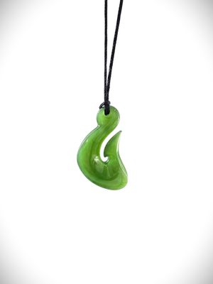 Moko Pounamu Hei Matau (Hook) Genuine NZ Kahurangi Greenstone - Rakaia Moko Pounamu Hei Matau (Hook) Genuine NZ Kahurangi Greenstone - Rakaia