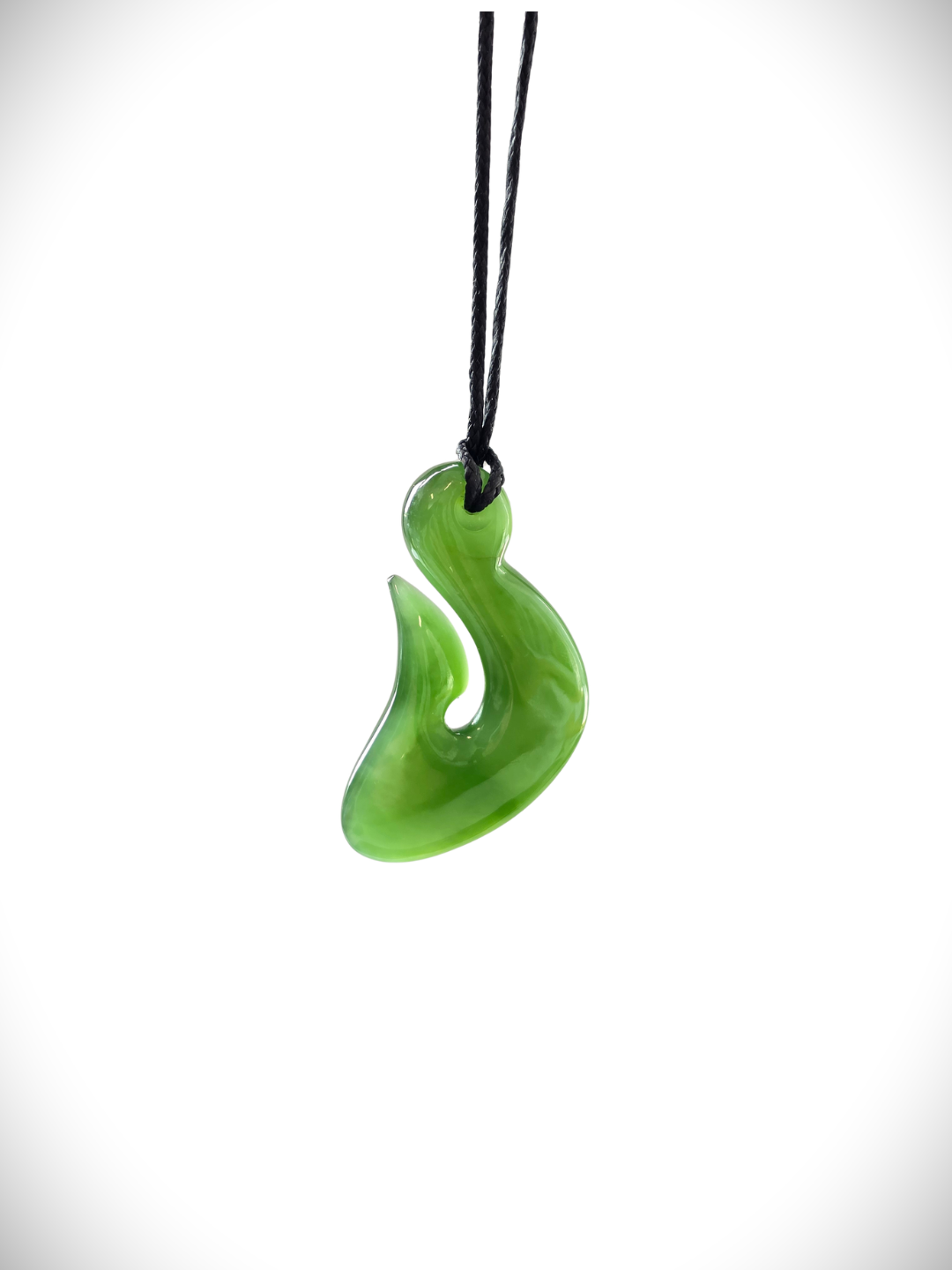 Moko Pounamu Hei Matau (Hook) Genuine NZ Kahurangi Greenstone - Rakaia