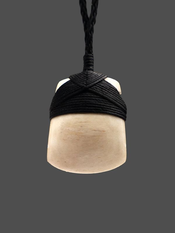 Moko Pounamu, Toki Genuine Whale Bone Carving - Tekao Moko Pounamu, Toki Genuine Whale Bone Carving - Tekao