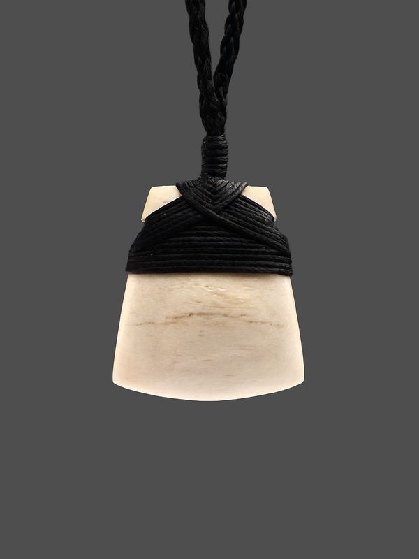 Moko Pounamu, Toki Genuine Whale Bone Carving - Taraere Moko Pounamu, Toki Genuine Whale Bone Carving - Taraere