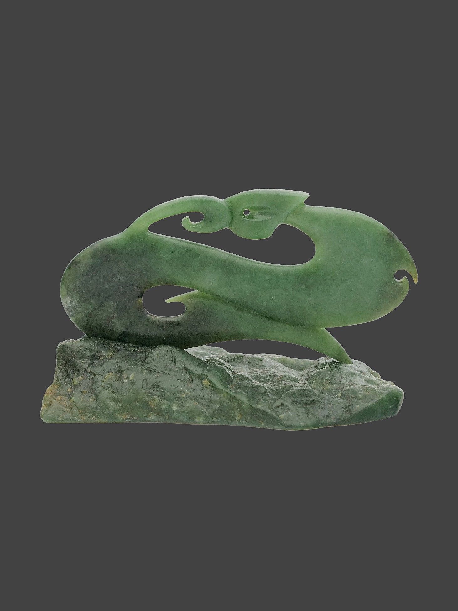 Moko Pounamu Manaia NZ Genuine Kahurangi Greenstone - Kapowairua