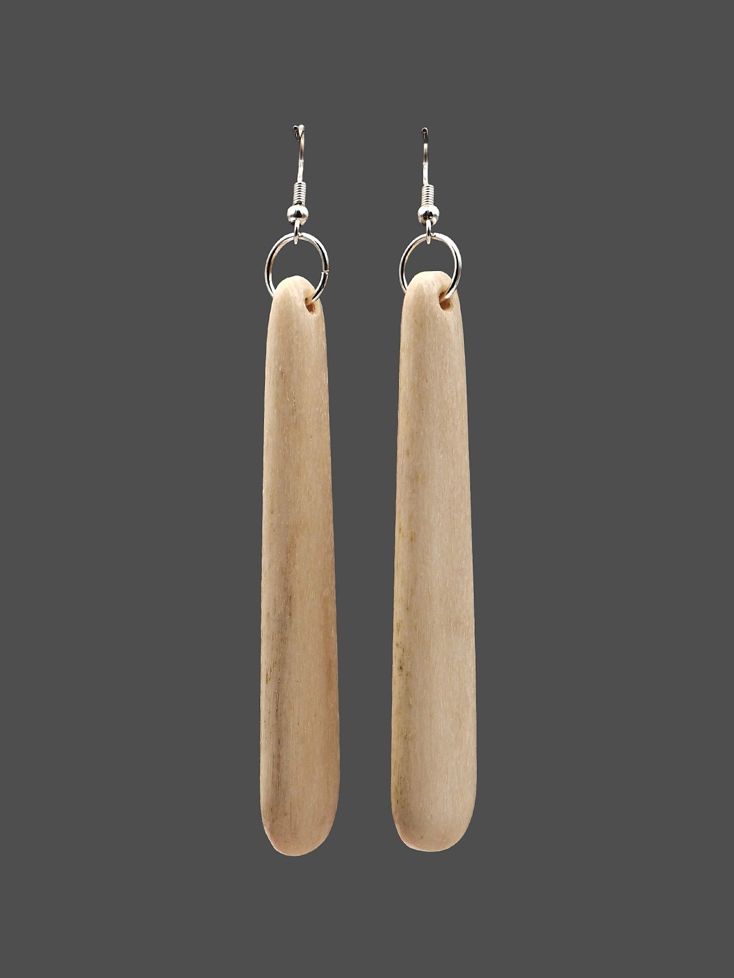 Moko Pounamu Whale Bone Sterling Silver Earrings - Kapowairua