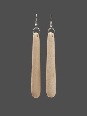 Moko Pounamu Whale Bone Sterling Silver Earrings - Kapowairua Moko Pounamu Whale Bone Sterling Silver Earrings - Kapowairua