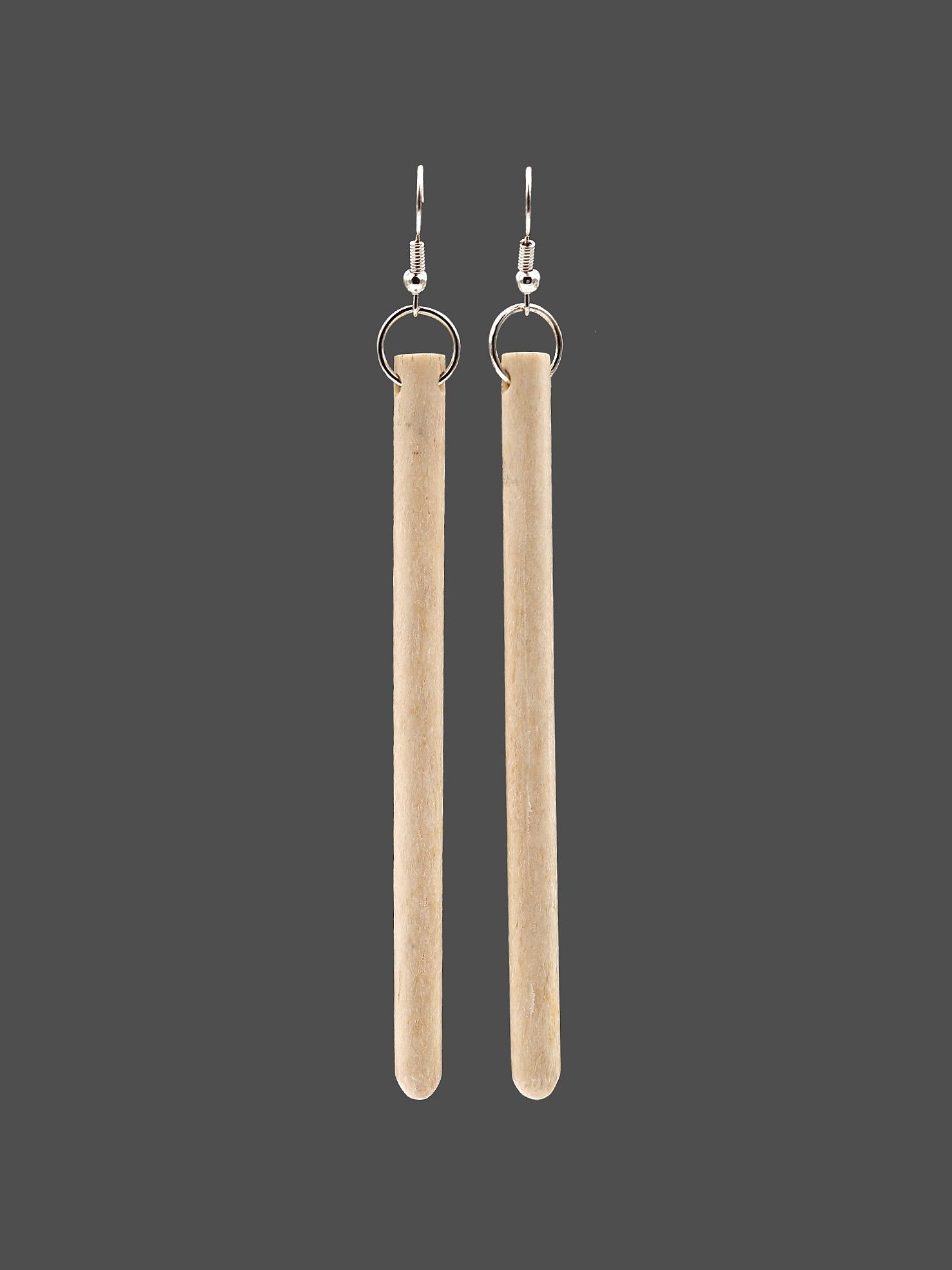 Moko Pounamu Whale Bone Sterling Silver Earrings - Whangaripo