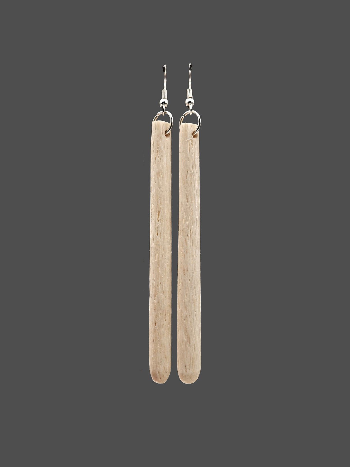 Moko Pounamu Whale Bone Sterling Silver Earrings - Reinga