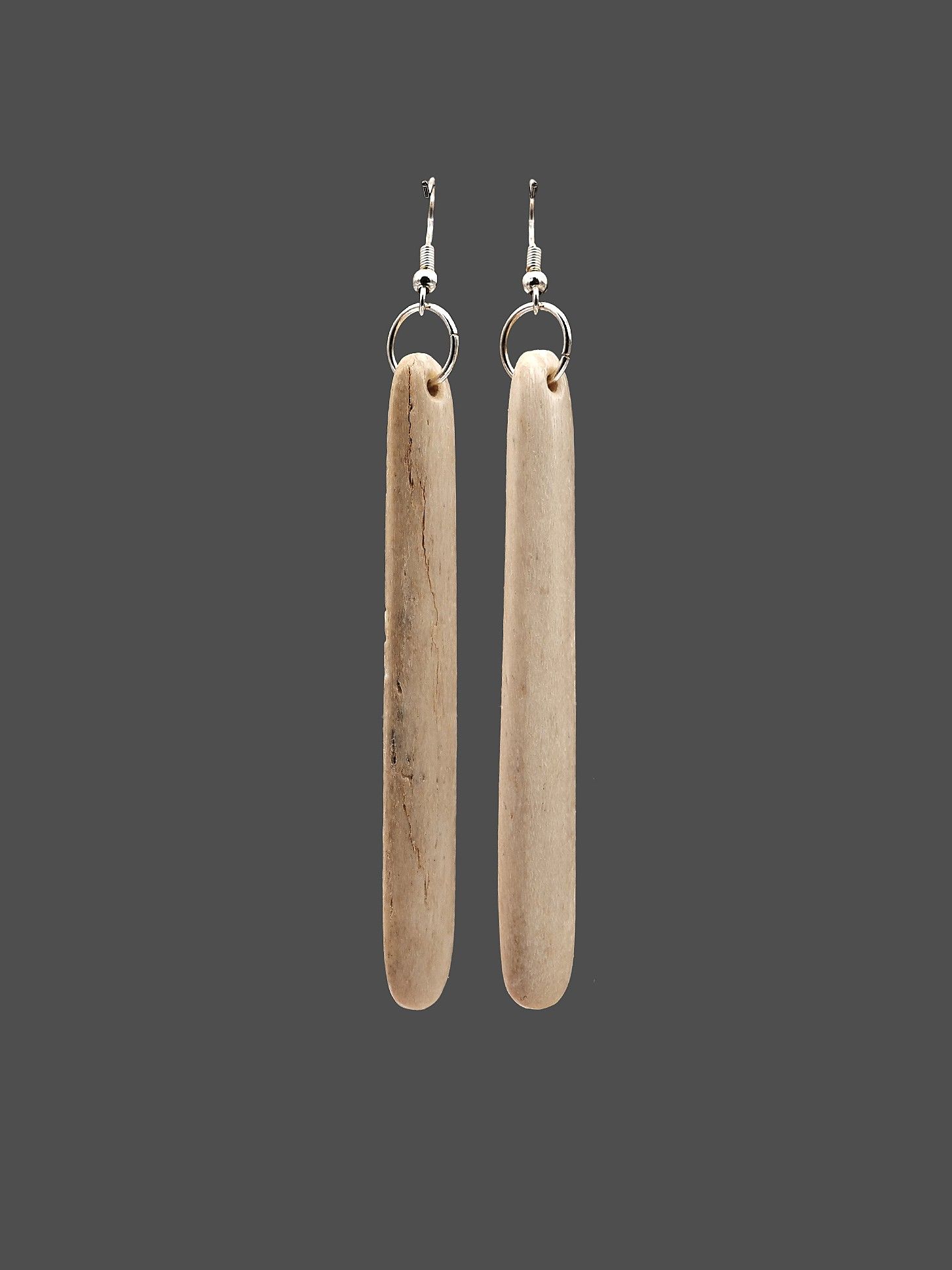 Moko Pounamu Whale Bone Sterling Silver Earrings - Tapotupotu