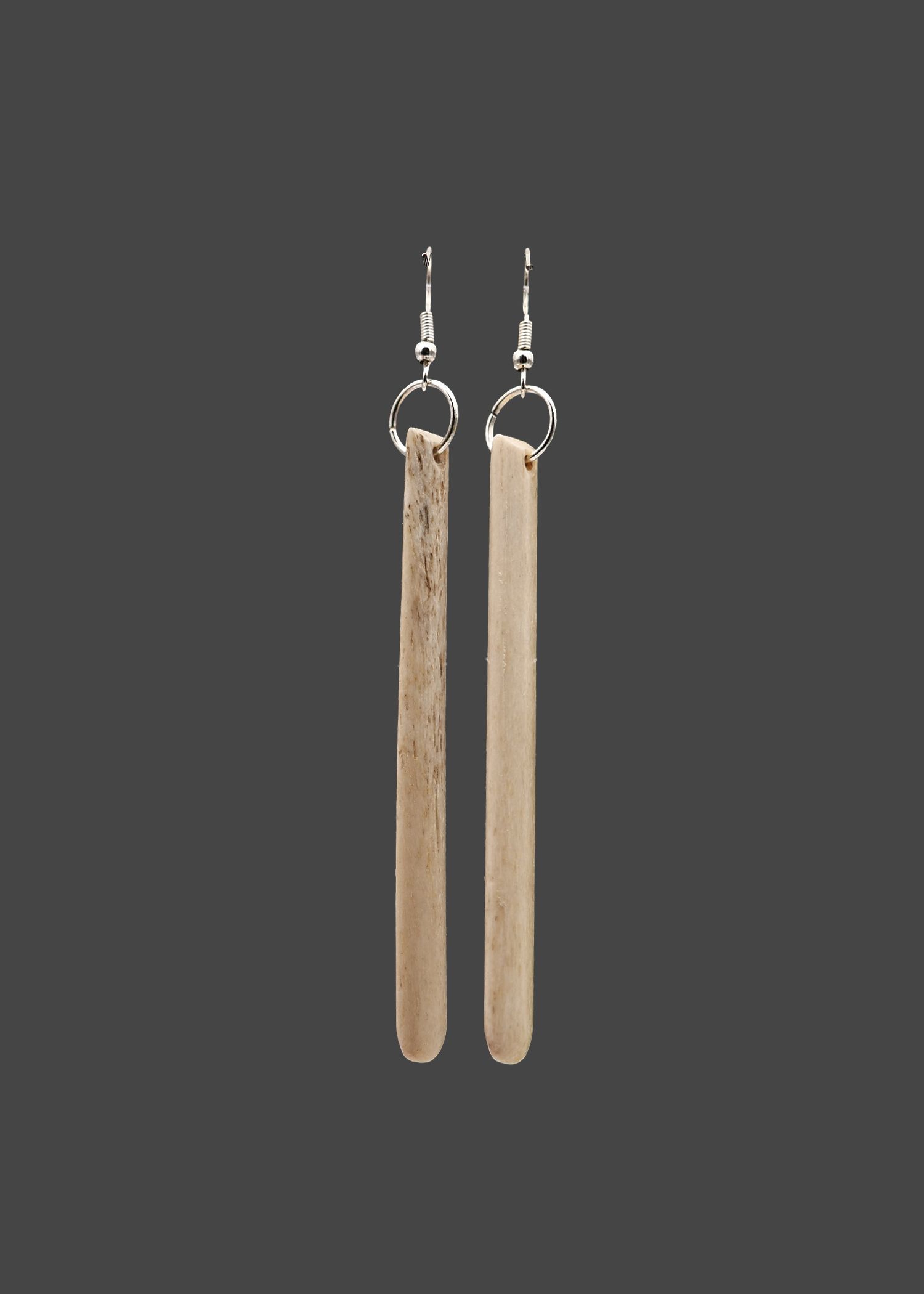 Moko Pounamu Whale Bone Sterling Silver Earrings - Te Werahi