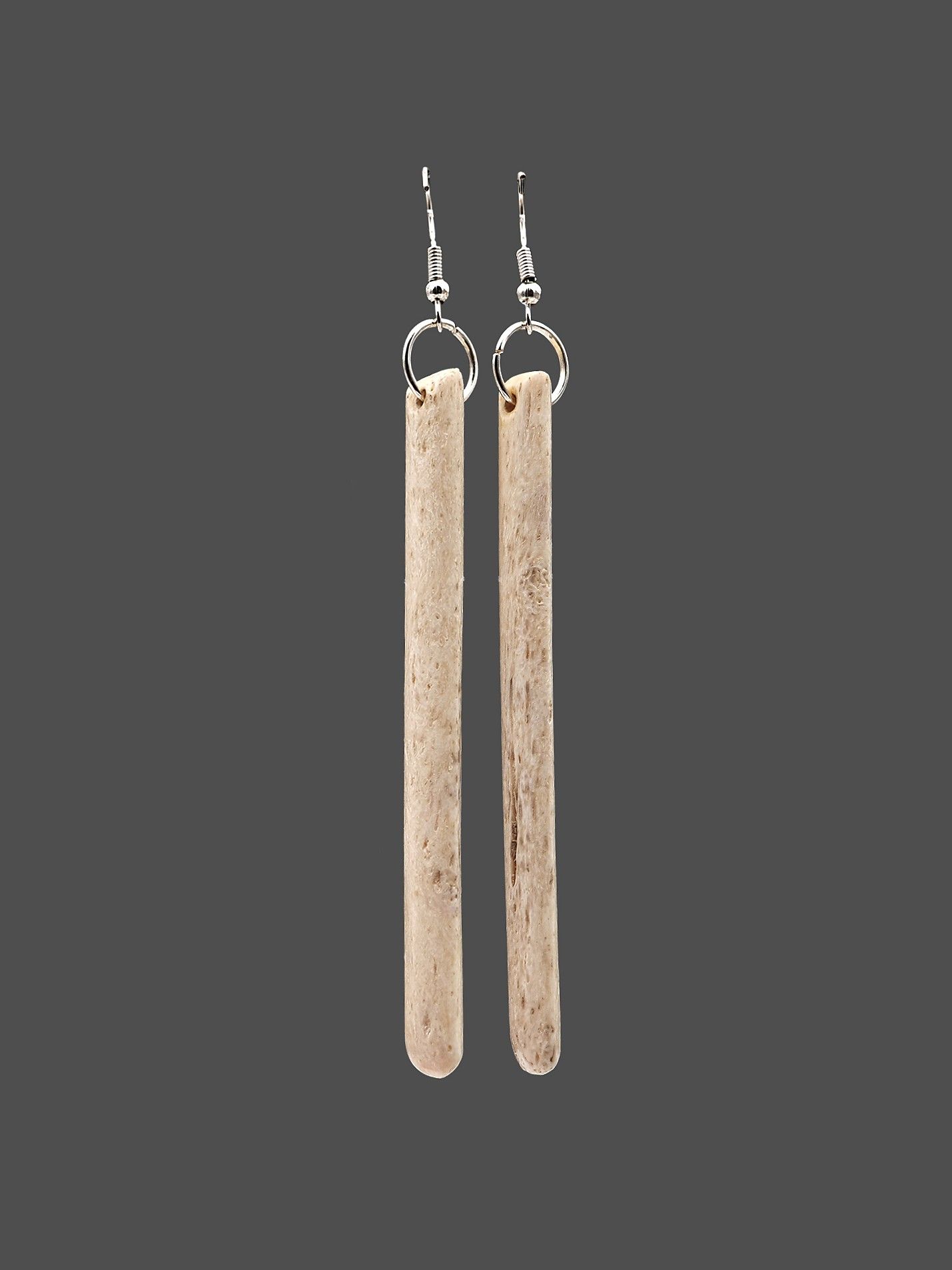 Moko Pounamu Whale Bone Sterling Silver Earrings - Te Paki