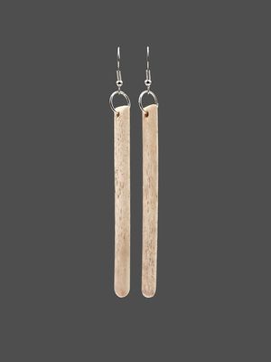 Moko Pounamu Whale Bone Sterling Silver Earrings - Te Paki Moko Pounamu Whale Bone Sterling Silver Earrings - Te Paki