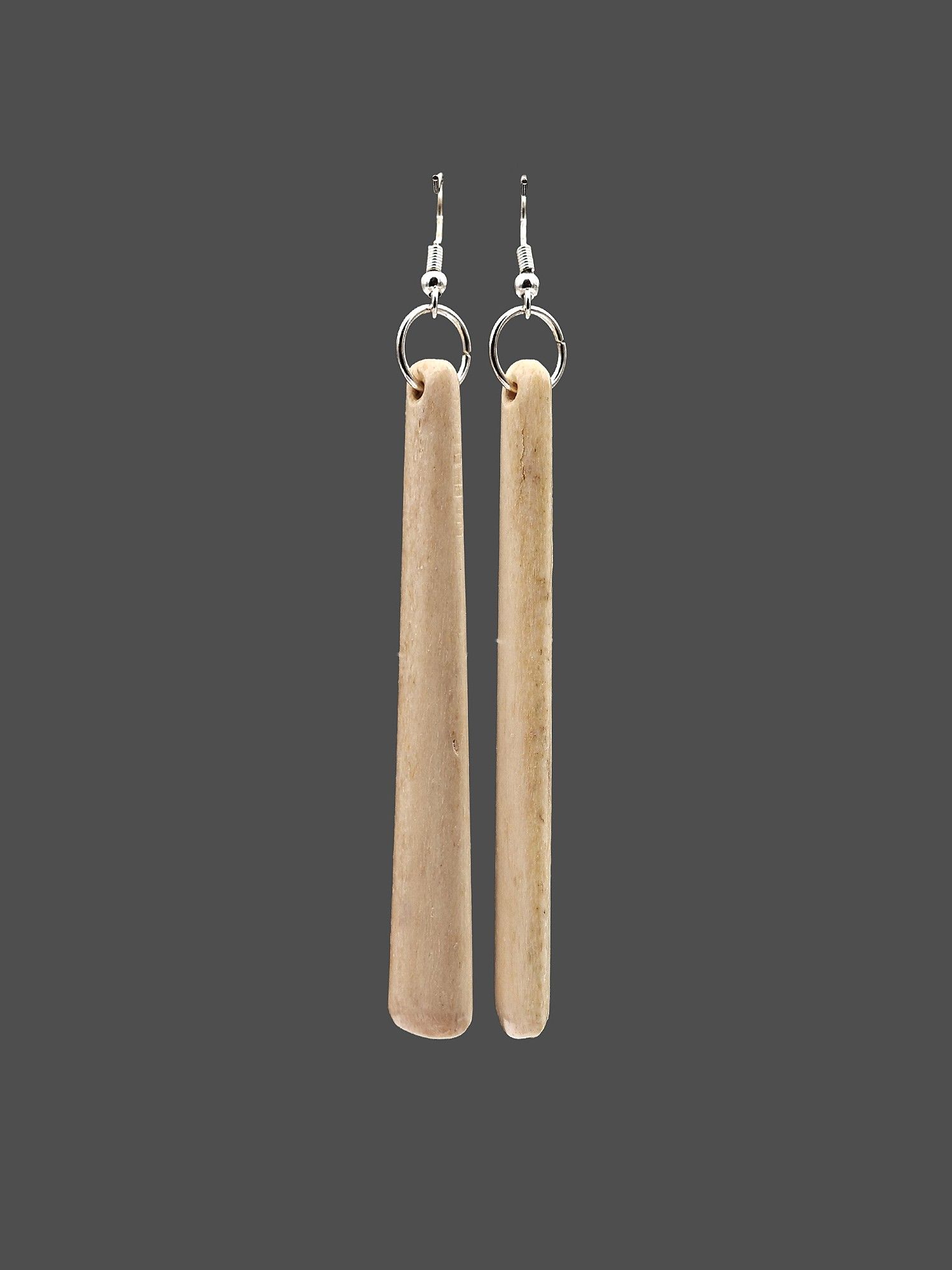 Moko Pounamu Whale Bone Sterling Silver Earrings - Paengarehia