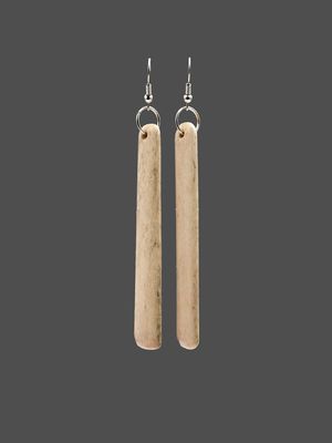 Moko Pounamu Whale Bone Sterling Silver Earrings - Taurangatira Moko Pounamu Whale Bone Sterling Silver Earrings - Taurangatira