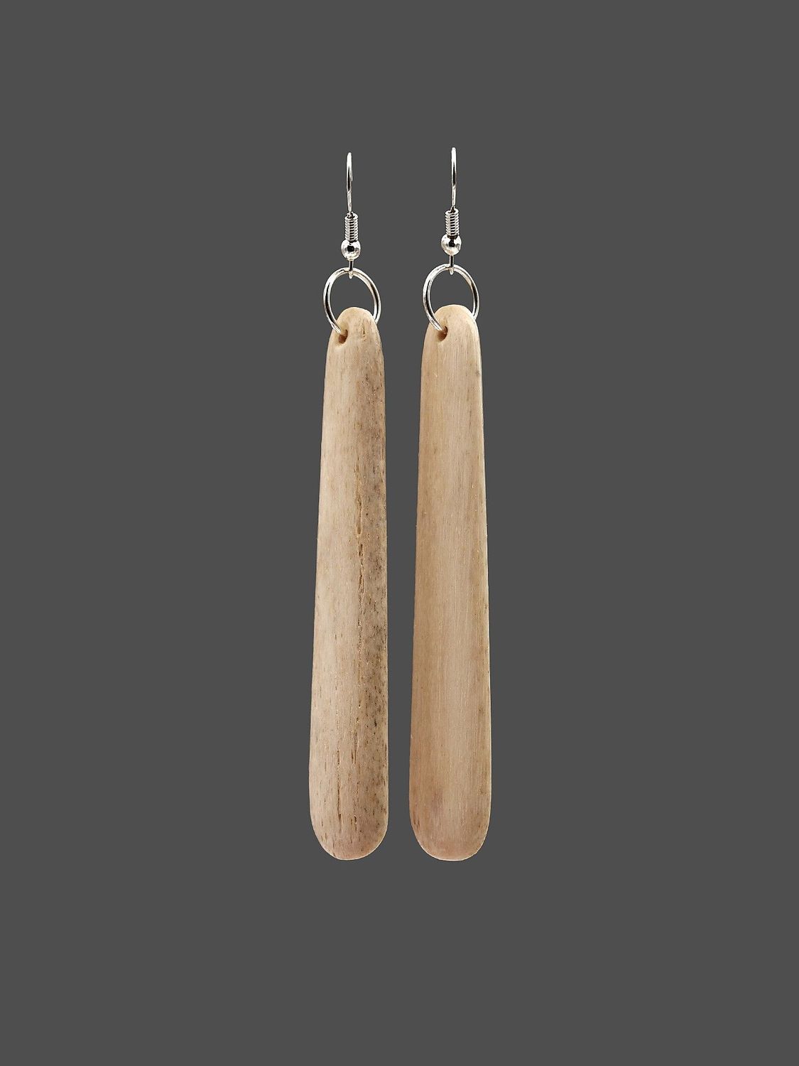 Moko Pounamu Whale Bone Sterling Silver Earrings - Kahokawa