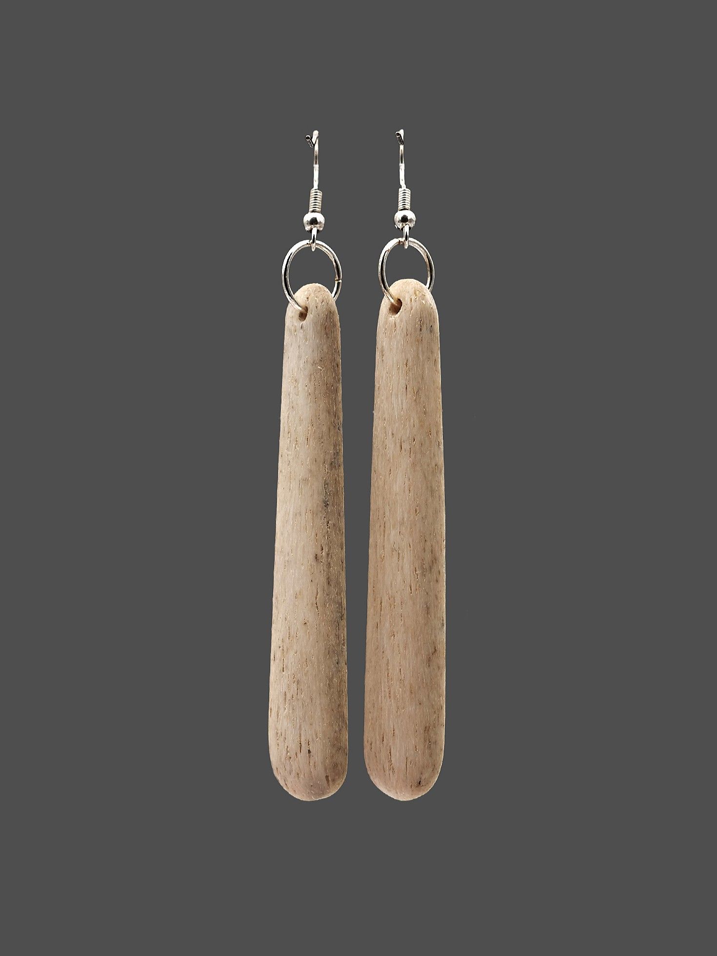 Moko Pounamu Whale Bone Sterling Silver Earrings - Wahakari