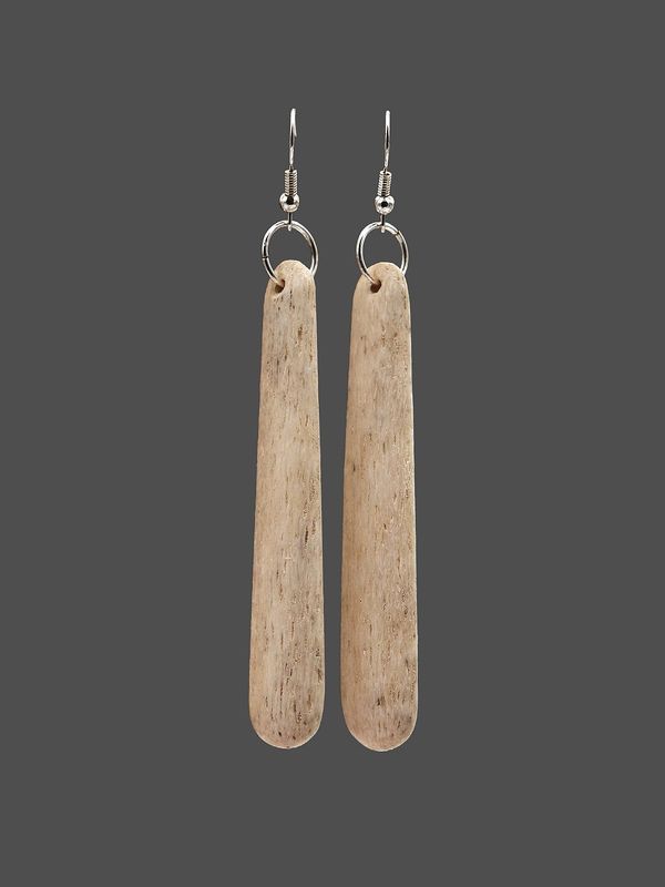 Moko Pounamu Whale Bone Sterling Silver Earrings - Wahakari Moko Pounamu Whale Bone Sterling Silver Earrings - Wahakari
