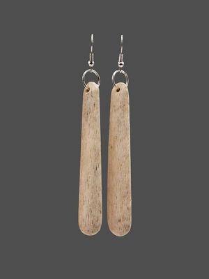 Moko Pounamu Whale Bone Sterling Silver Earrings - Wahakari Moko Pounamu Whale Bone Sterling Silver Earrings - Wahakari