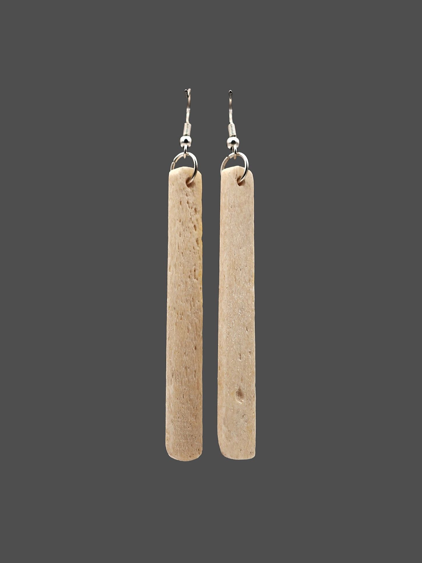 Moko Pounamu Whale Bone Sterling Silver Earrings - Waiparera