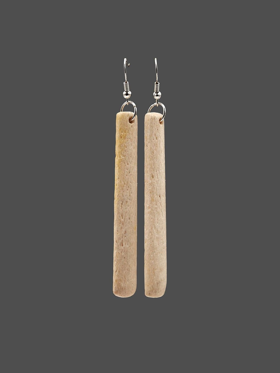 Moko Pounamu Whale Bone Sterling Silver Earrings - Waiparera