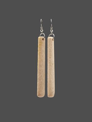 Moko Pounamu Whale Bone Sterling Silver Earrings - Waiparera Moko Pounamu Whale Bone Sterling Silver Earrings - Waiparera