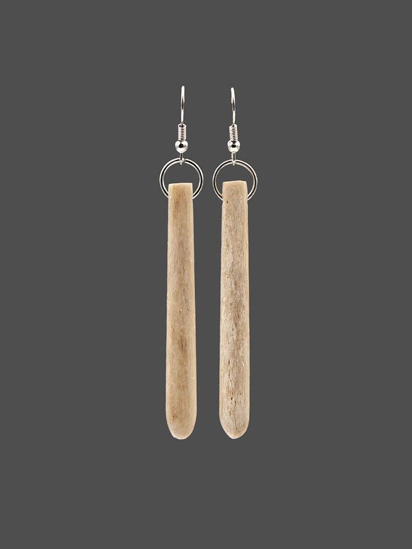Moko Pounamu Whale Bone Sterling Silver Earrings - Omaia Moko Pounamu Whale Bone Sterling Silver Earrings - Omaia