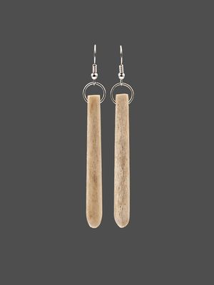 Moko Pounamu Whale Bone Sterling Silver Earrings - Omaia Moko Pounamu Whale Bone Sterling Silver Earrings - Omaia