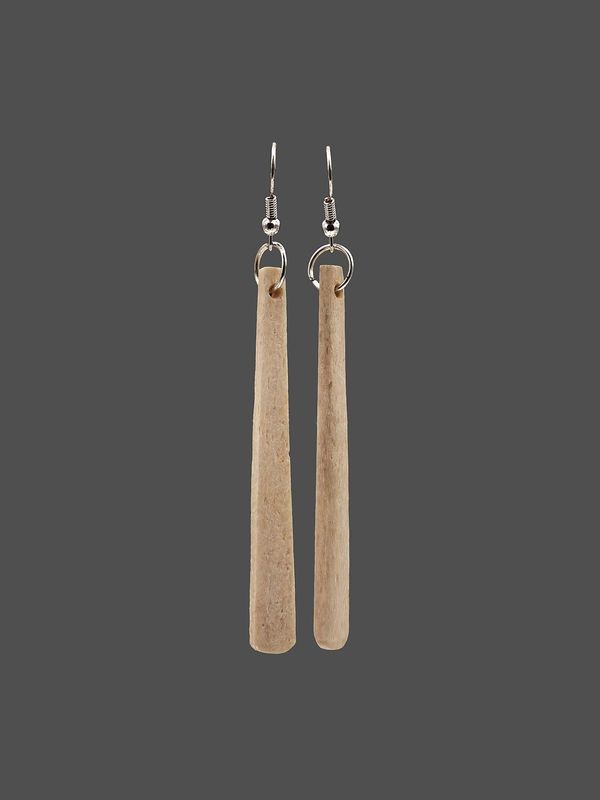 Moko Pounamu Whale Bone Sterling Silver Earrings - Okatakata Moko Pounamu Whale Bone Sterling Silver Earrings - Okatakata