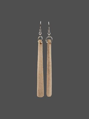 Moko Pounamu Whale Bone Sterling Silver Earrings - Okatakata Moko Pounamu Whale Bone Sterling Silver Earrings - Okatakata