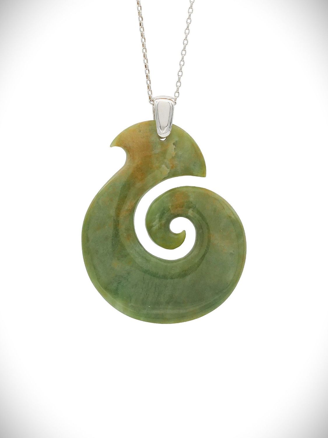 Moko Pounamu Koru NZ Genuine Raukaraka Greenstone - Opawa