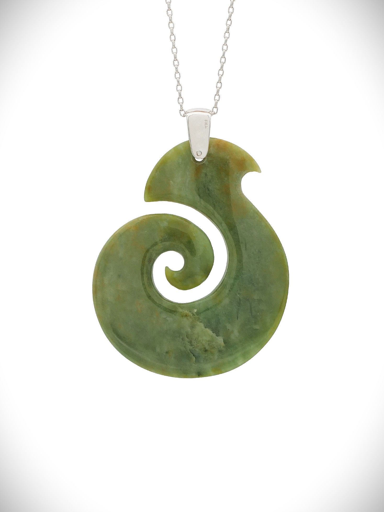 Moko Pounamu Koru NZ Genuine Raukaraka Greenstone - Opawa