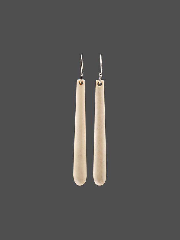 Moko Pounamu Bone & Sterling Silver Earrings - Kaitaia
