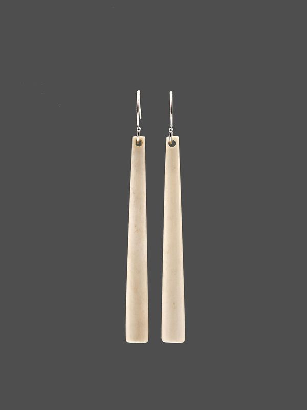 Moko Pounamu Bone & Sterling Silver Earrings - Waimanoni