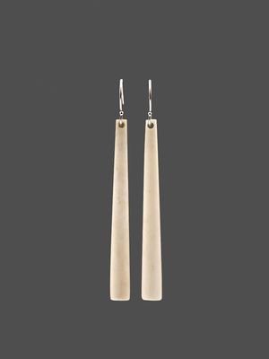 Moko Pounamu Bone & Sterling Silver Earrings - Waimanoni