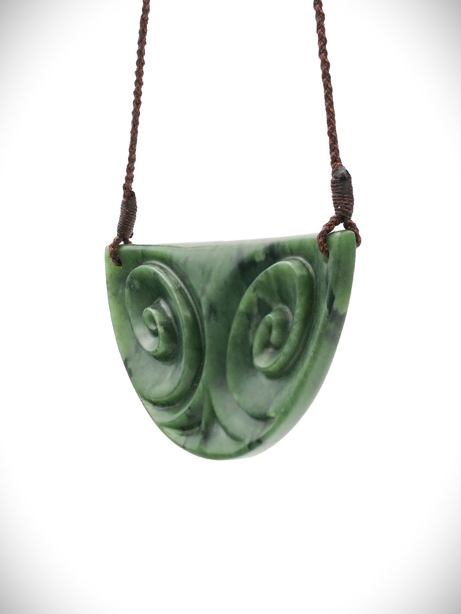 Moko Pounamu Kouma (Breastplate) Genuine NZ Kawakawa Greenstone - Ararua