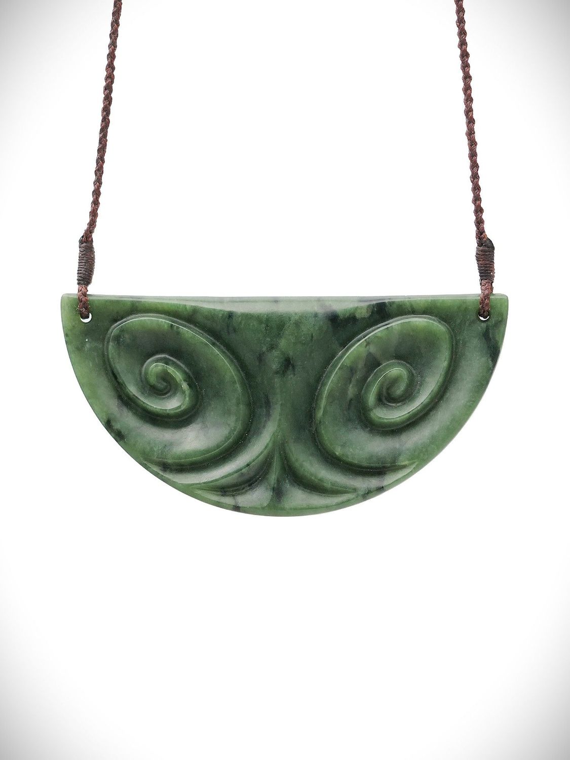 Moko Pounamu Kouma (Breastplate) Genuine NZ Kawakawa Greenstone - Ararua Moko Pounamu Kouma (Breastplate) Genuine NZ Kawakawa Greenstone - Ararua