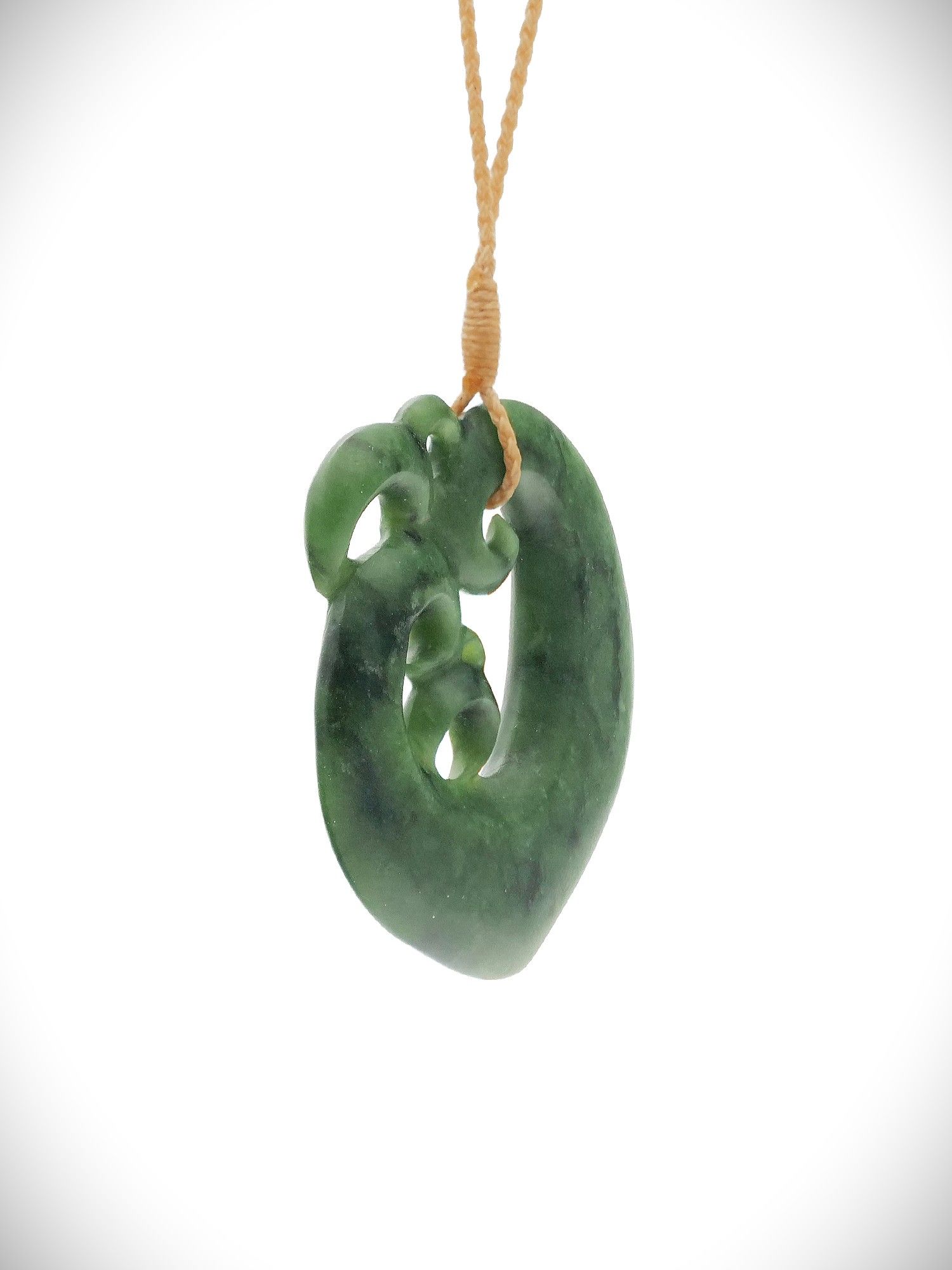 Moko Pounamu Manaia NZ Genuine Kawakawa Greenstone - Matamoe