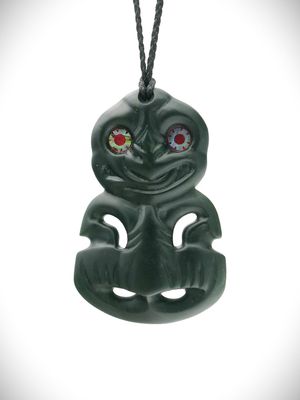 Moko Pounamu Hei Tiki NZ Genuine Kawakawa Greenstone - Waipapakauri Moko Pounamu Hei Tiki NZ Genuine Kawakawa Greenstone - Waipapakauri