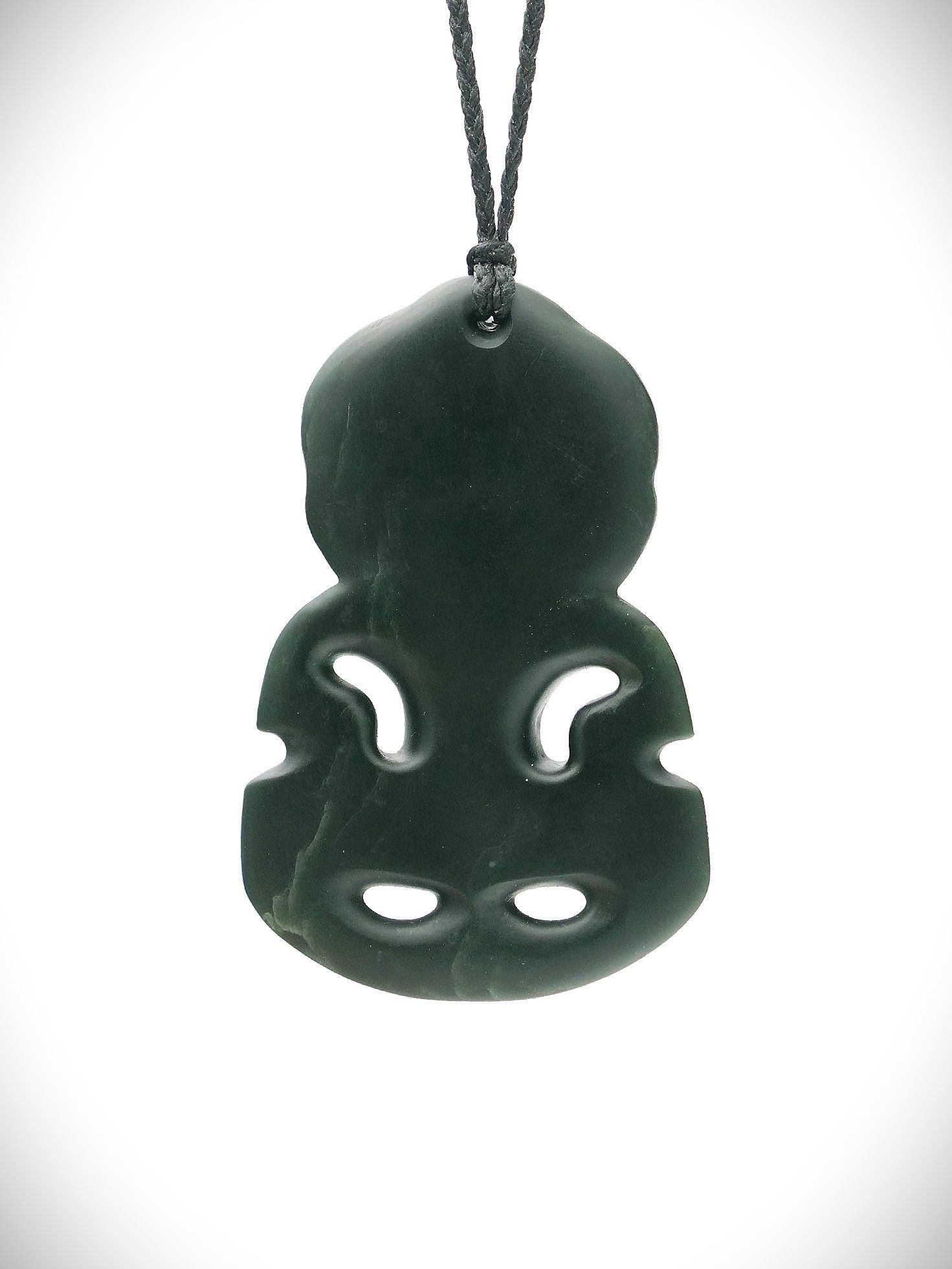 Moko Pounamu Hei Tiki NZ Genuine Kawakawa Greenstone - Waipapakauri