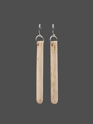 Moko Pounamu Whale Bone Sterling Silver Earrings - Okatakata Moko Pounamu Whale Bone Sterling Silver Earrings - Okatakata