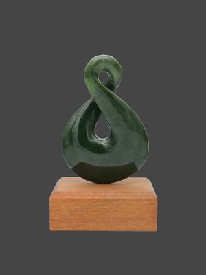 Moko Pounamu Pikorua NZ Genuine Kawakawa Greenstone - Pukepoto Moko Pounamu Pikorua NZ Genuine Kawakawa Greenstone - Pukepoto