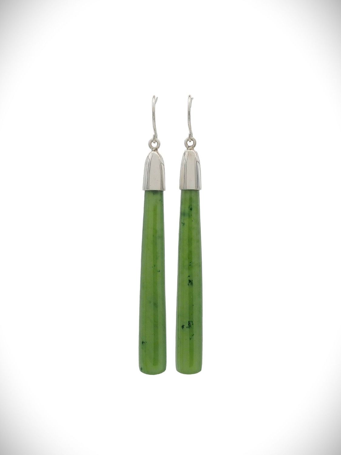 Moko Pounamu NZ Kahurangi Greenstone & Sterling Silver Earrings - Opononi