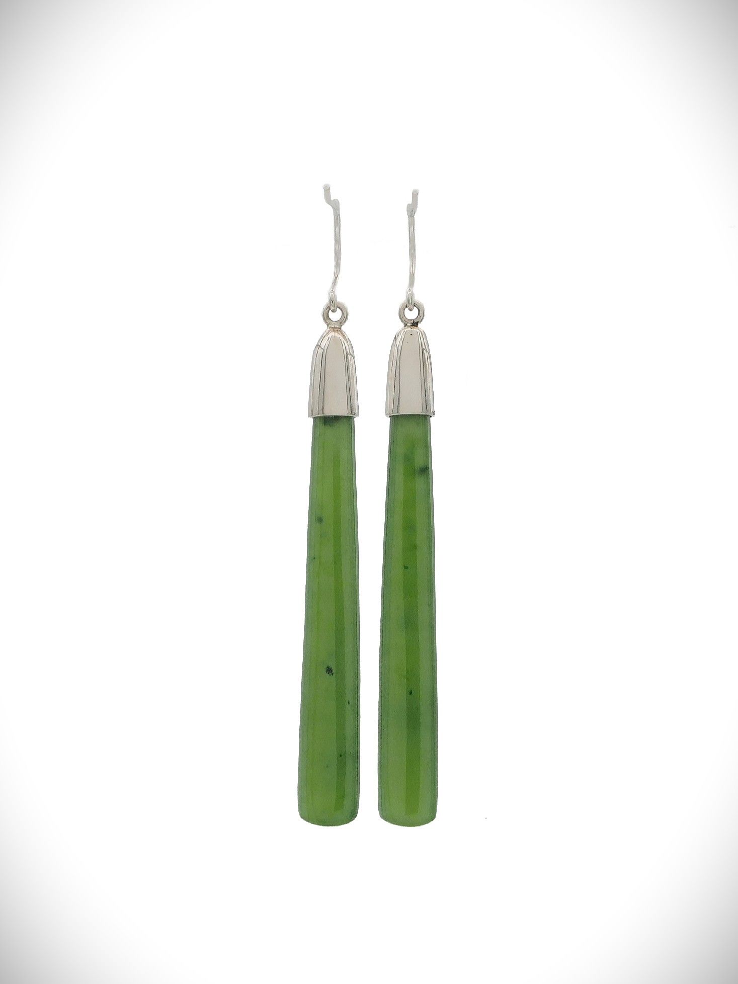 Moko Pounamu NZ Kahurangi Greenstone & Sterling Silver Earrings - Opononi