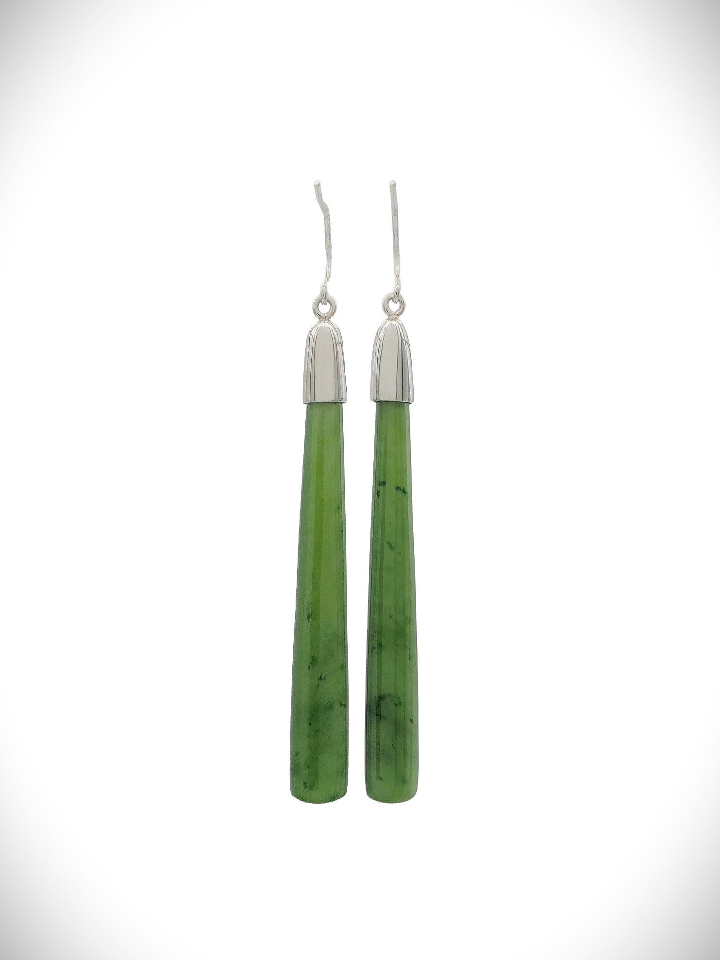 Moko Pounamu NZ Kahurangi Greenstone & Sterling Silver Earrings - Rawene