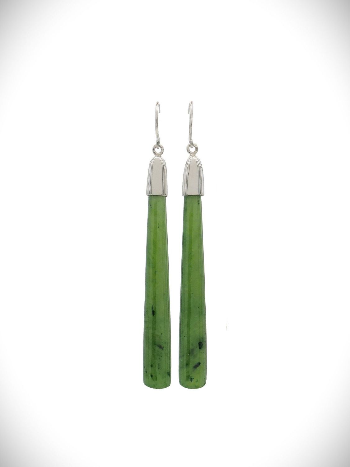 Moko Pounamu NZ Kahurangi Greenstone & Sterling Silver Earrings - Rawene