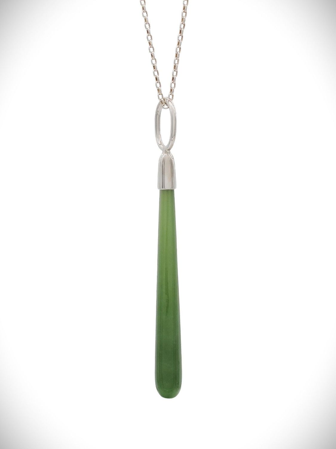 Moko Pounamu Roimata NZ Genuine Kahurangi Greenstone & Sterling Silver - Herekino